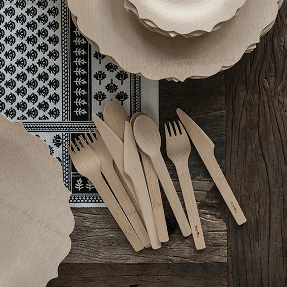Disposable Bamboo Cutlery Set, 24-piece - Image 8