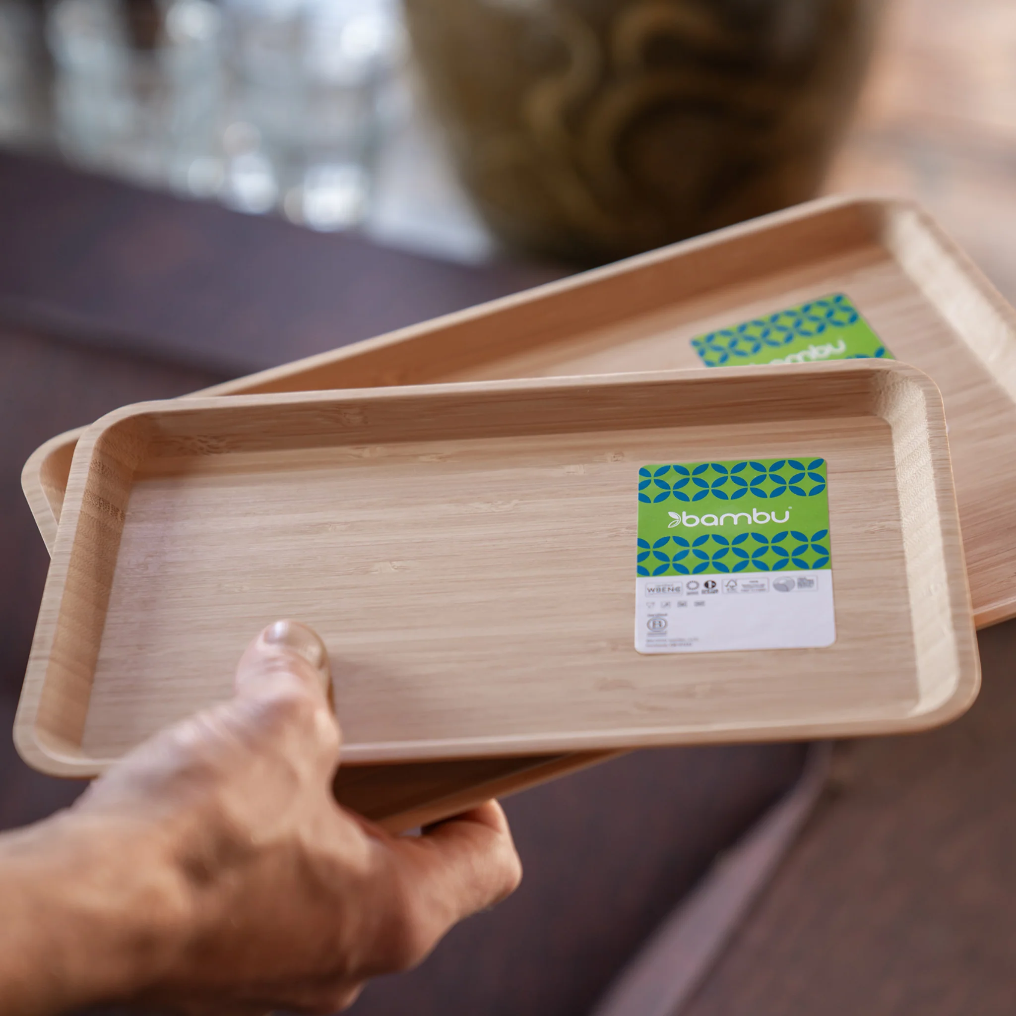 Bamboo Serving Tray, Large Rectangle - Image 4