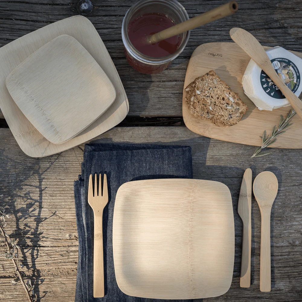 Disposable Bamboo Square Plates - Image 3